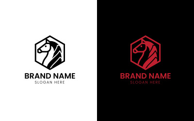 Hexagon Horse mascot logo-823