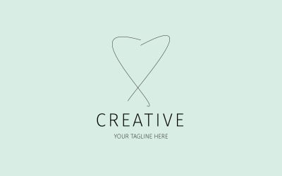 Minimal Love Logo Template Design
