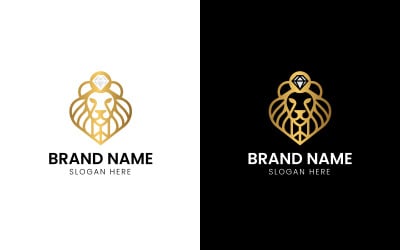 Lion Diamond mascot animal logo