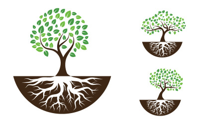 Logo&amp;#39;s van groene boom blad ecologie natuur element vector ontwerp v.21