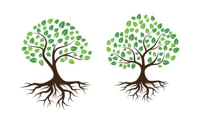 Logo&amp;#39;s van groene boom blad ecologie natuur element vector ontwerp v.11
