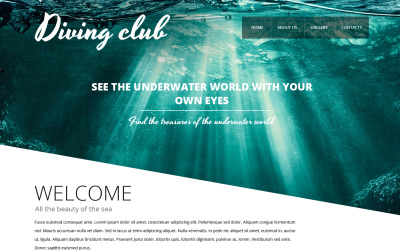 Modello di sito Web reattivo per immersioni