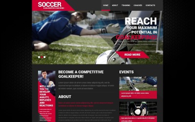 Šablona webových stránek reagujících na fotbal