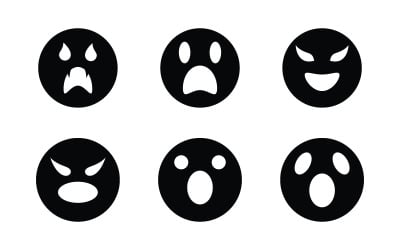 Black Cute ghost Vector icon design illustration v.21