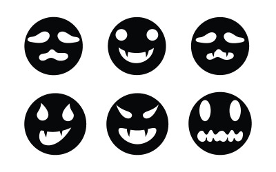 Black Cute ghost Vector icon design illustration v.22