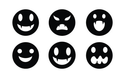 Black Cute ghost Vector icon design illustration v.23