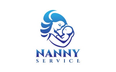 Design de logotipo de serviço de babá de cuidados com a mãe e o bebê que as crianças adoram
