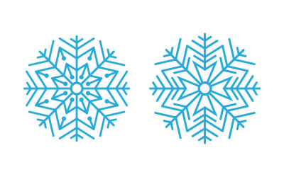 Diseño de estilo copos de nieve para etiquetas, ilustración de invierno congelado v.18