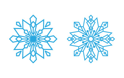 Дизайн этикеток в стиле снежинок, иллюстрация Winter Frozen v.13