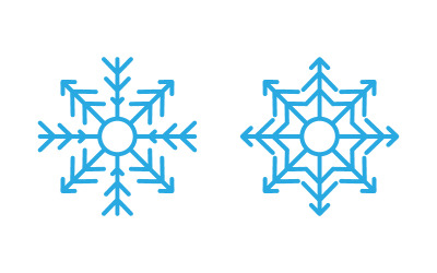 Snowflakes Style Design för etiketter, Winter Frozen illustration v.11