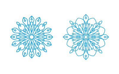 Snowflakes Style Design för etiketter, Winter Frozen illustration v.14