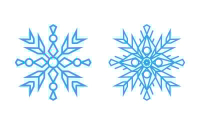 Snowflakes Style Design for Labels, Winter Frozen illustration v.12