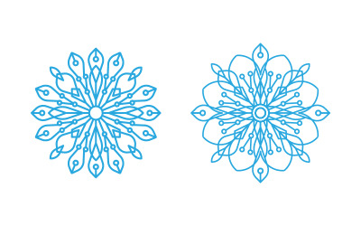Snowflakes Style Design for Labels, Winter Frozen illustration v.14