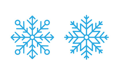 Snowflakes Style Design for Labels, Winter Frozen illustration v.17