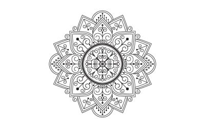 Padrão circular em forma de modelo de design de ilustração de mandala v.22