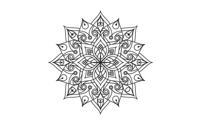 Padrão circular em forma de modelo de design de ilustração de mandala v.27