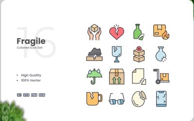 16 个易碎图标颜色集