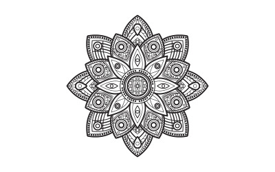 Modèle de conception d&amp;#39;illustration de motif circulaire sous forme de mandala v.7