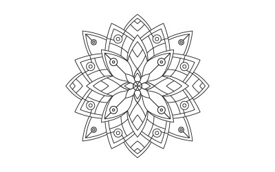 Padrão circular em forma de modelo de design de ilustração de mandala v.15