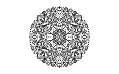 Padrão circular em forma de modelo de design de ilustração de mandala v.6