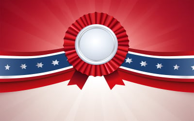 Blank ribbon design, usa award badge, american winner badge