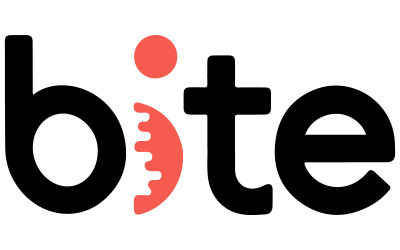 En modern logotyp för Bite-illustration