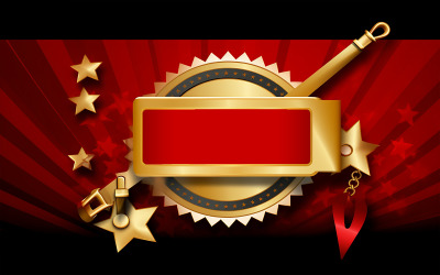 Gold and red ribbon design