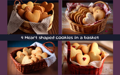 Heart shaped cookies in a basket