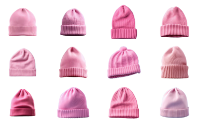Pink beanie png bundle background
