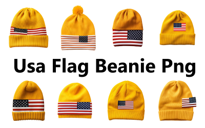 Usa yellow flag beanie png bundle