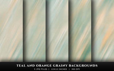 Teal and Orange Grainy Texture Backgrounds