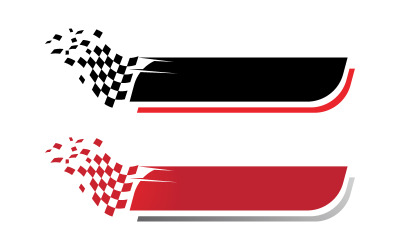 Závodní vlajka kostkovaný Logo design ilustrace vektor v.9