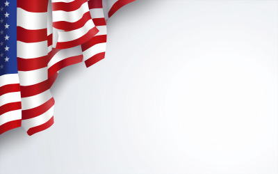 American flag with empty space