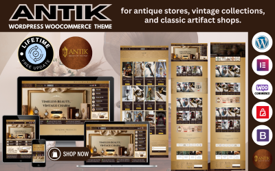 Antik - 古董和艺术画廊商店 WooCommerce Elementor Wordpress 模板