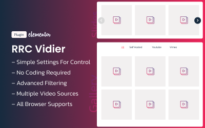 RRC-Vidier – výkonný widget pro videogalerii pro Elementor