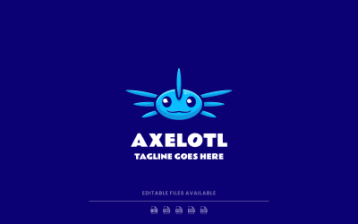 Axelotl Einfaches Maskottchen-Logo