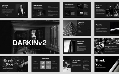 Darkin v2 - Бизнес Темная тема Google Slide