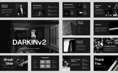 Darkin v2 - Business Dark theme Google Slide