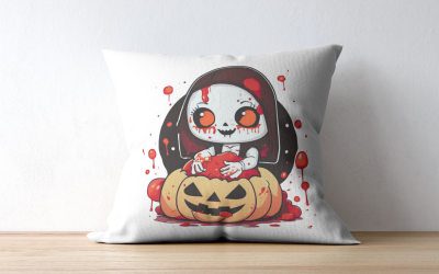 Design fofo e assustador de Halloween PNG, tema de terror, digital