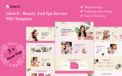 Glowx - Modello PSD per servizi di bellezza e spa
