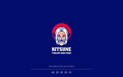 Kitsune Proste Logo Maskotki 36