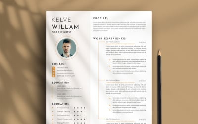 Minimalist & Professional resume template in Adobe Illustrator and Microsoft Word