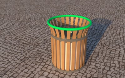 Modelo 3D de bote de basura realista para escenas urbanas