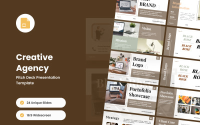 Pitch Deck d&amp;#39;agence créative – Diapositives Google épurées et minimalistes