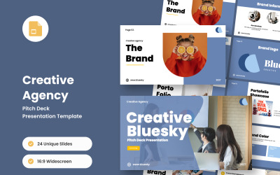 Pitch Deck d&amp;#39;agence créative – Google Slides minimaliste