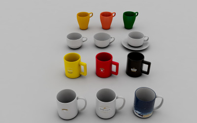 Tazza da caffè realistica di alta qualità, modello 3D per il branding e la visualizzazione