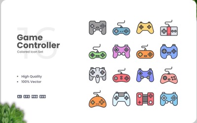 Набір кольорів значка ігрового контролера 16