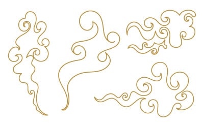 Cloud smoke vector icon illustration design template v.5