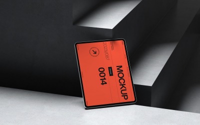Floating Tablet Mockup on Steps