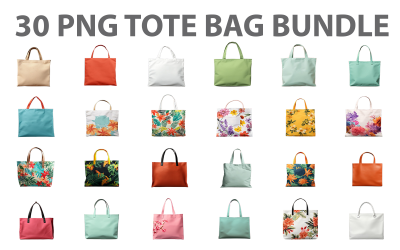 30 Tote bag png bundle design